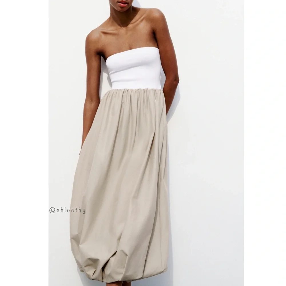 Zara COMBINATION BALLOON DRESS_8